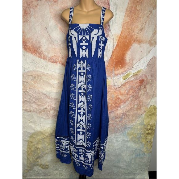 Anthropologie Farm Rio Square-Neck Embroidered Maxi Dress $295 - Picture 9 of 12